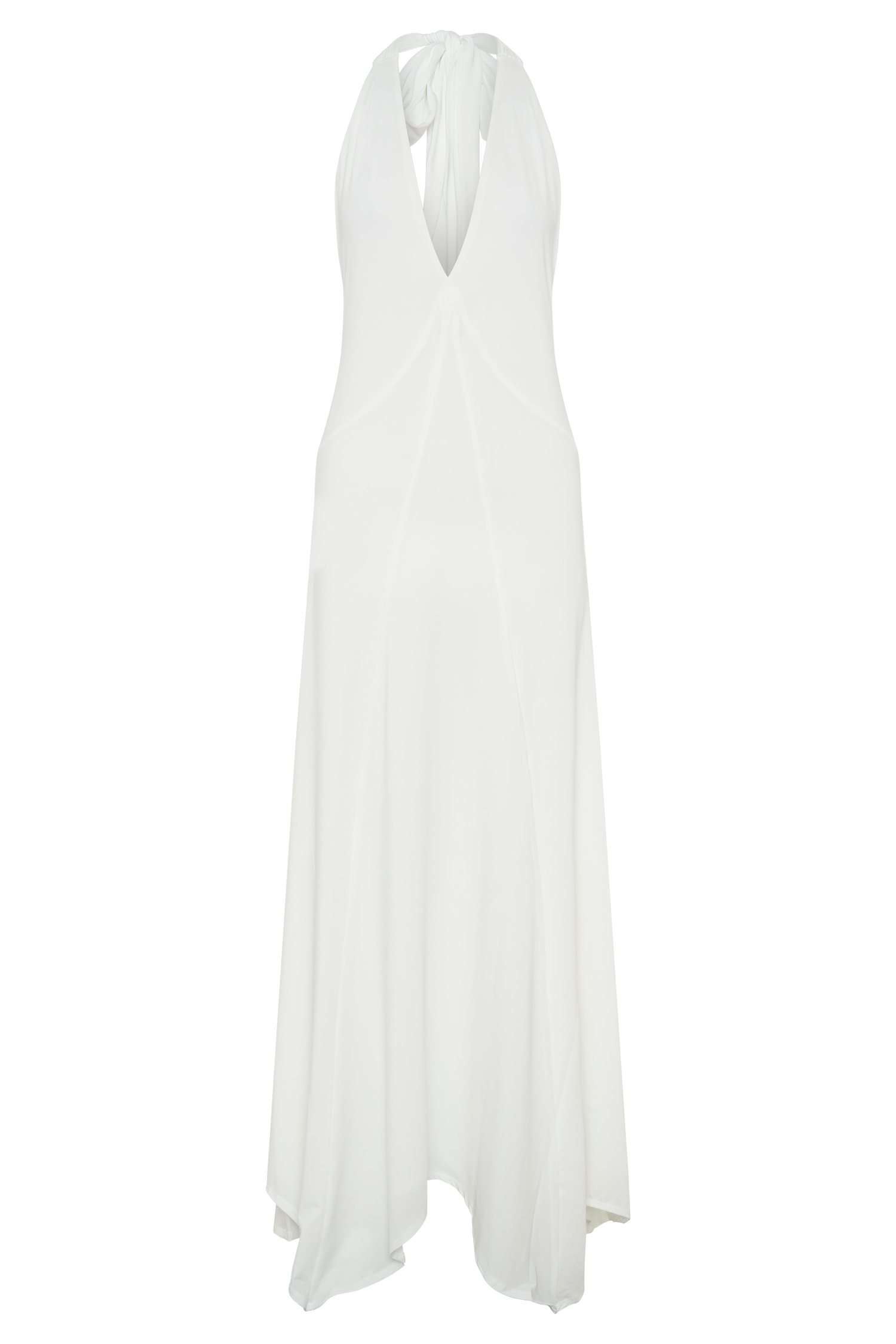 Juliet Slinky Maxi Dress With Scarf - White - Image 11