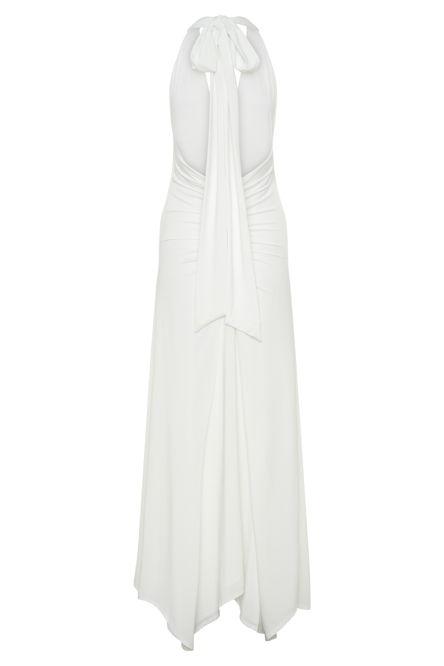 Juliet Slinky Maxi Dress With Scarf - White - Image 10