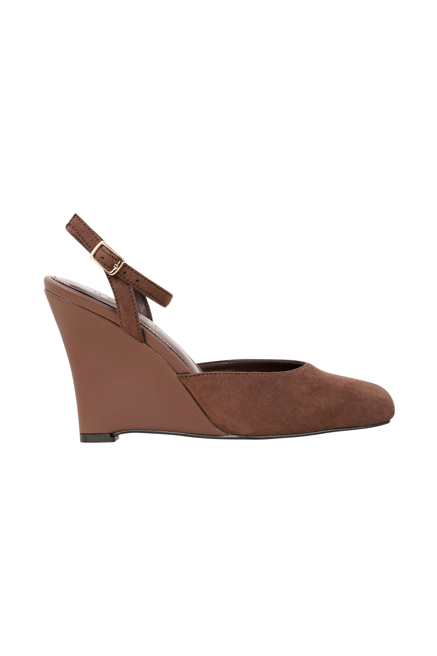 Kaleen Faux Suede Wedge Heel - Chocolate - Image 6