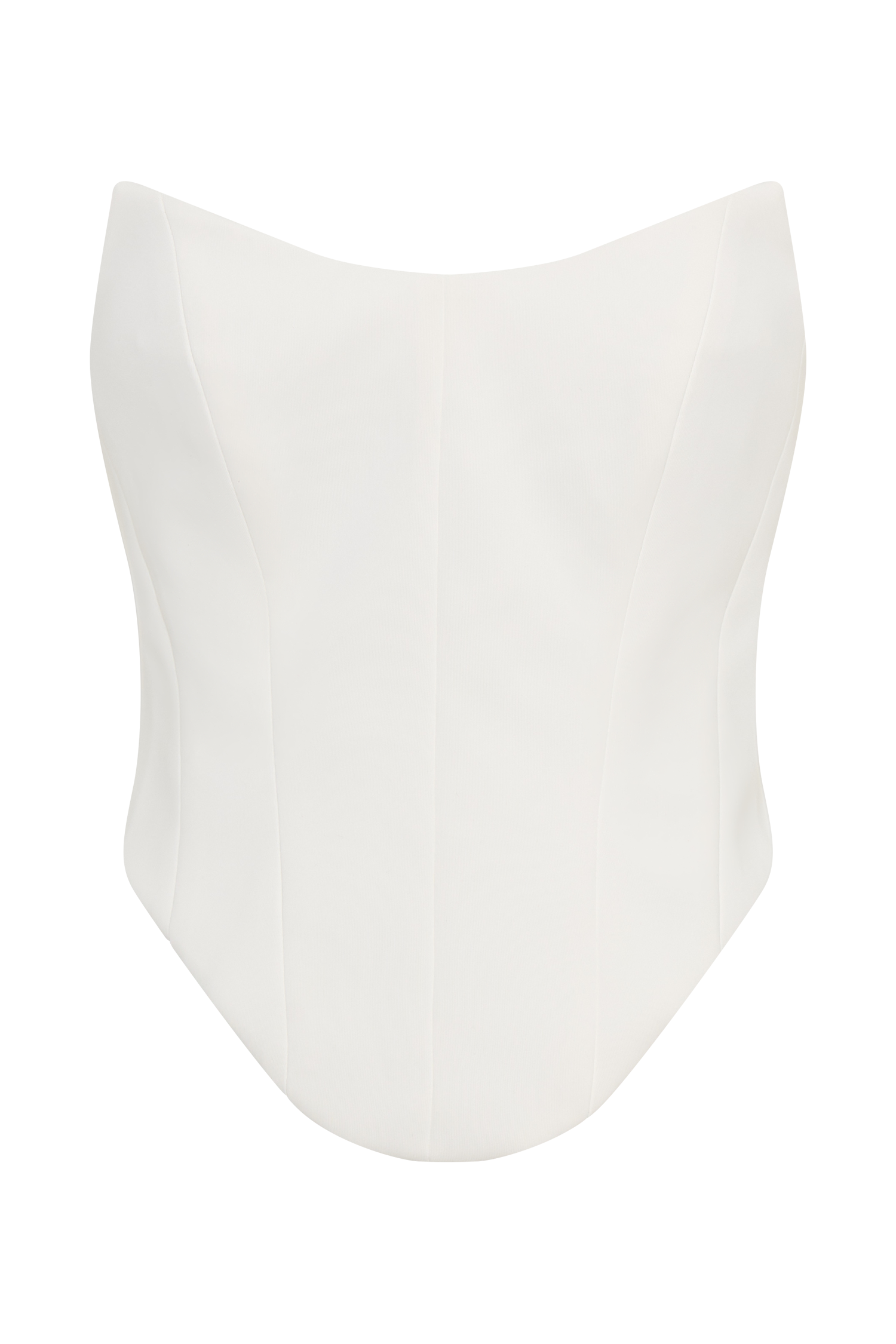 Karina Strapless Scuba Corset - White - Image 9