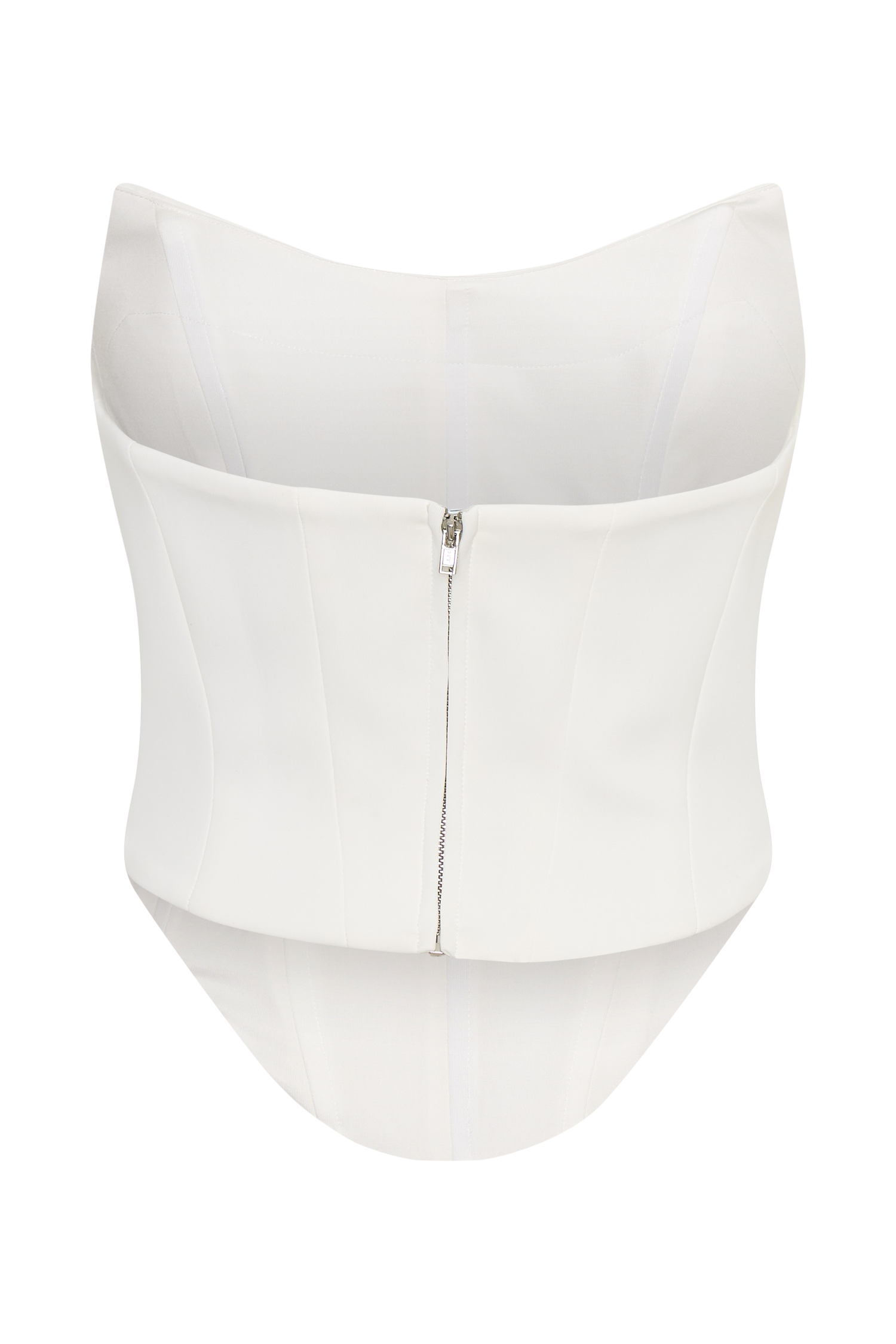 Karina Strapless Scuba Corset - White - Image 8