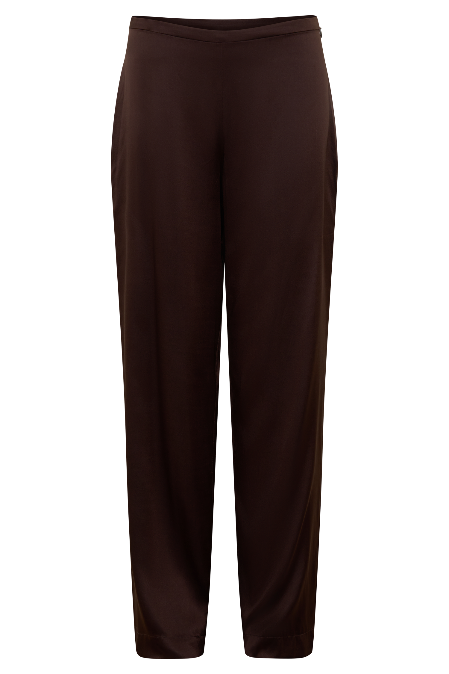 Kayla Silk Blend Straight Leg Pants - Dark Chocolate - Image 9