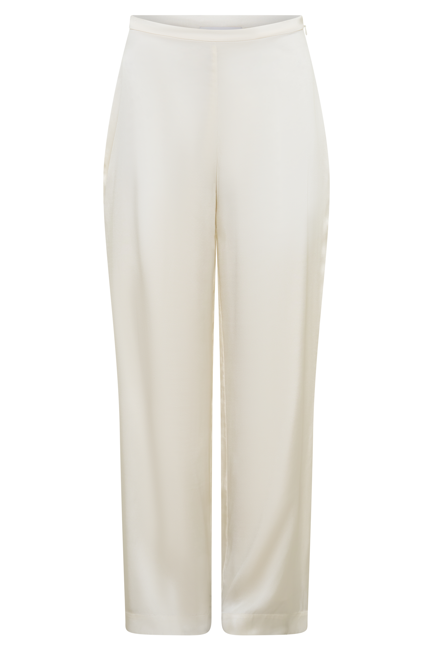 Kayla Silk Blend Straight Leg Pants - Ivory - Image 10