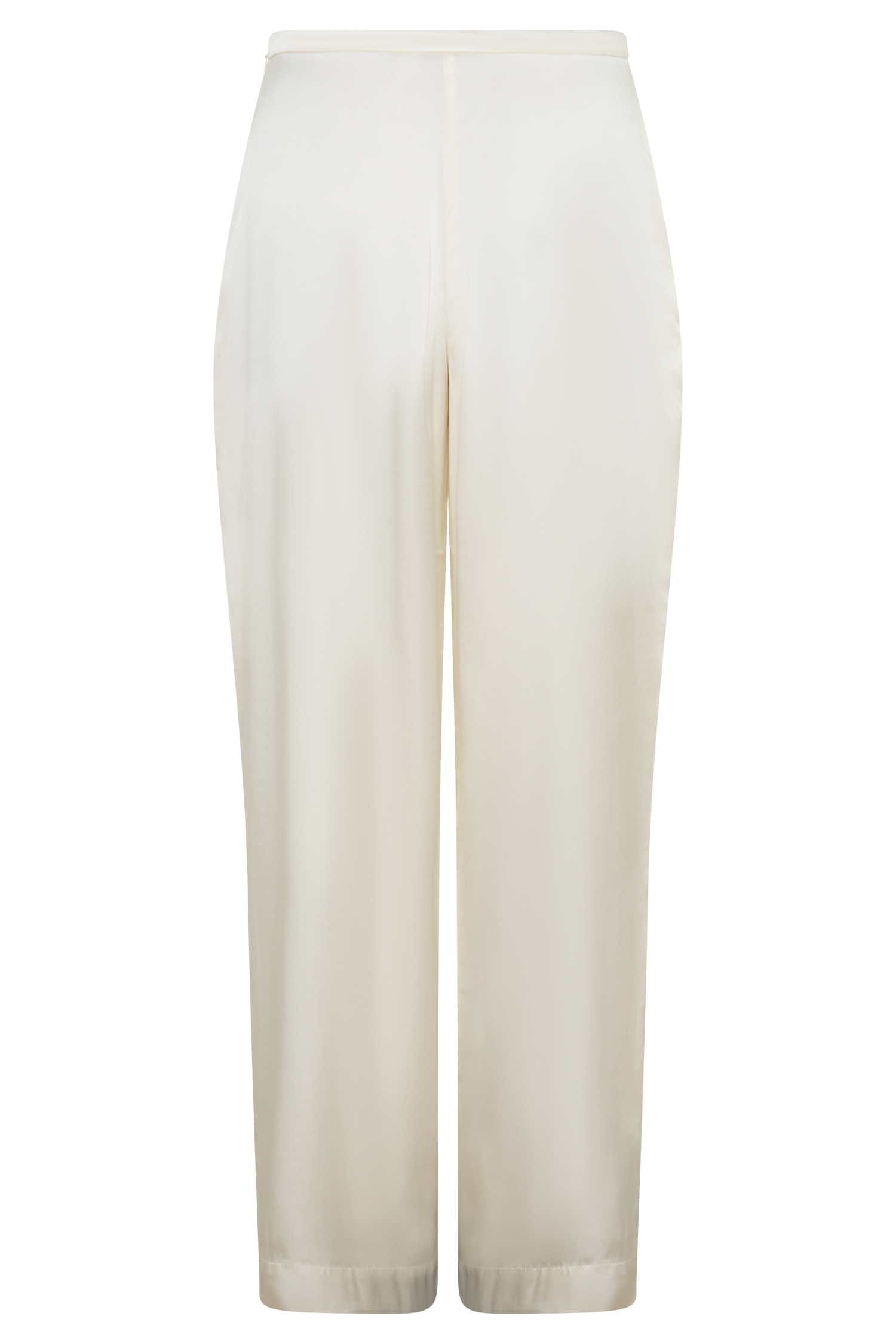 Kayla Silk Blend Straight Leg Pants - Ivory - Image 11