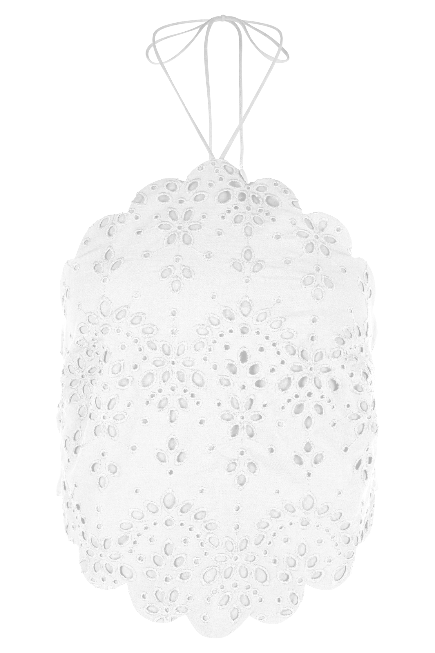 Kensley Broderie Halter Top - White - Image 11