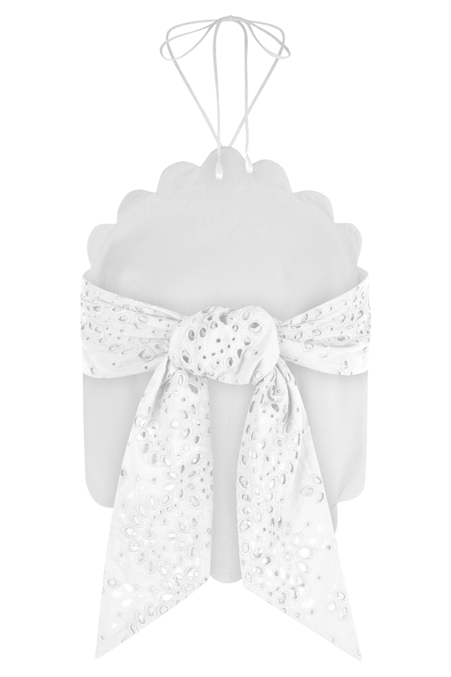 Kensley Broderie Halter Top - White - Image 10