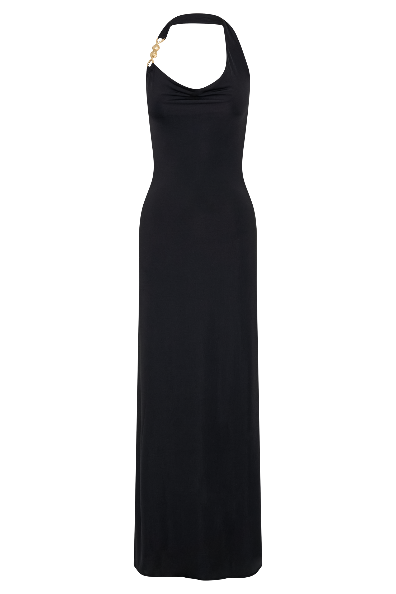 Khanh Slinky Halter Maxi Dress - Black - Image 13