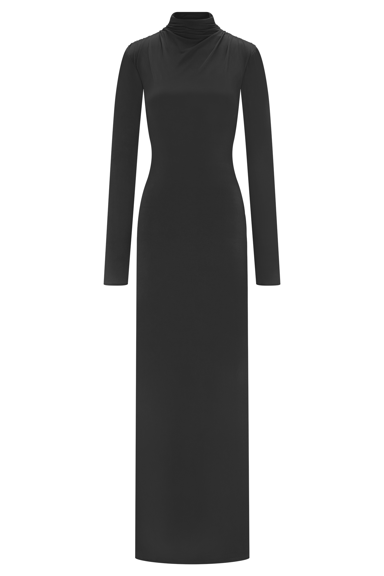 Kiyah Slinky Cut Out Maxi Dress - Black - Image 8