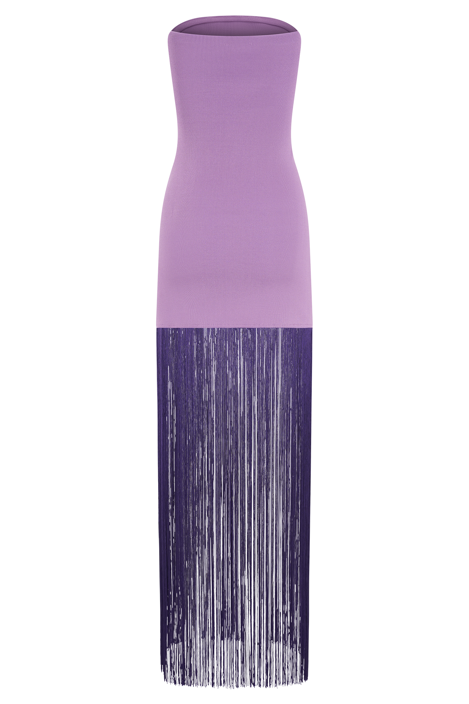 Koah Fringe Bandage Knit Maxi Dress - Purple - Image 9