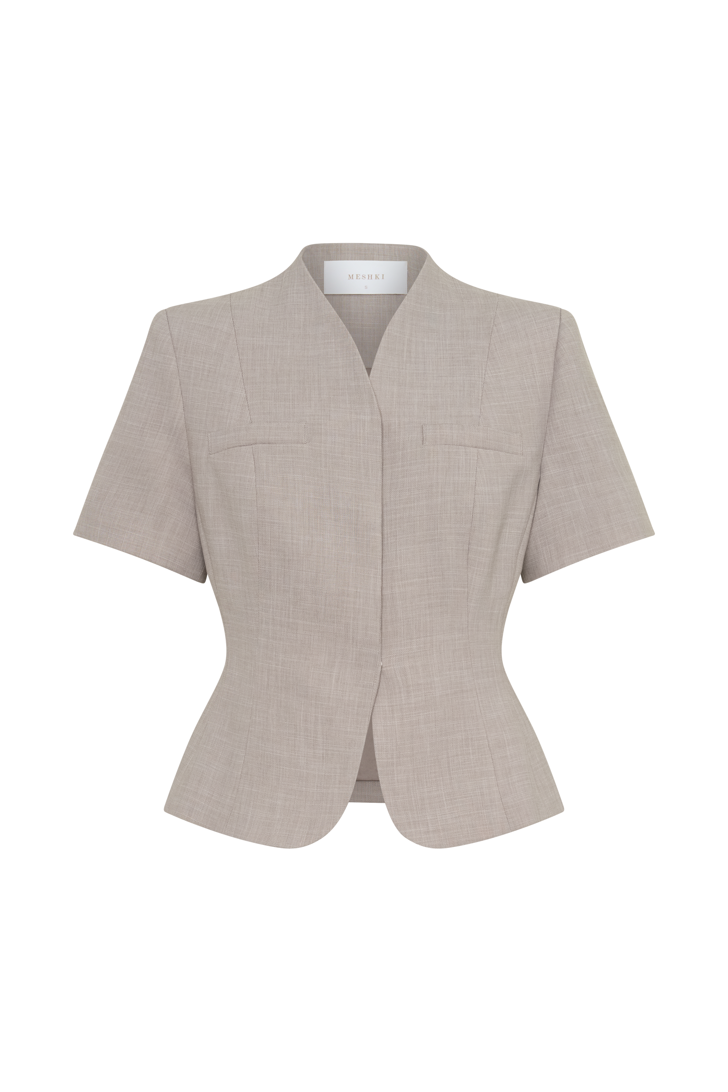 Laila Suiting Short Sleeve Top - Grey - Image 9