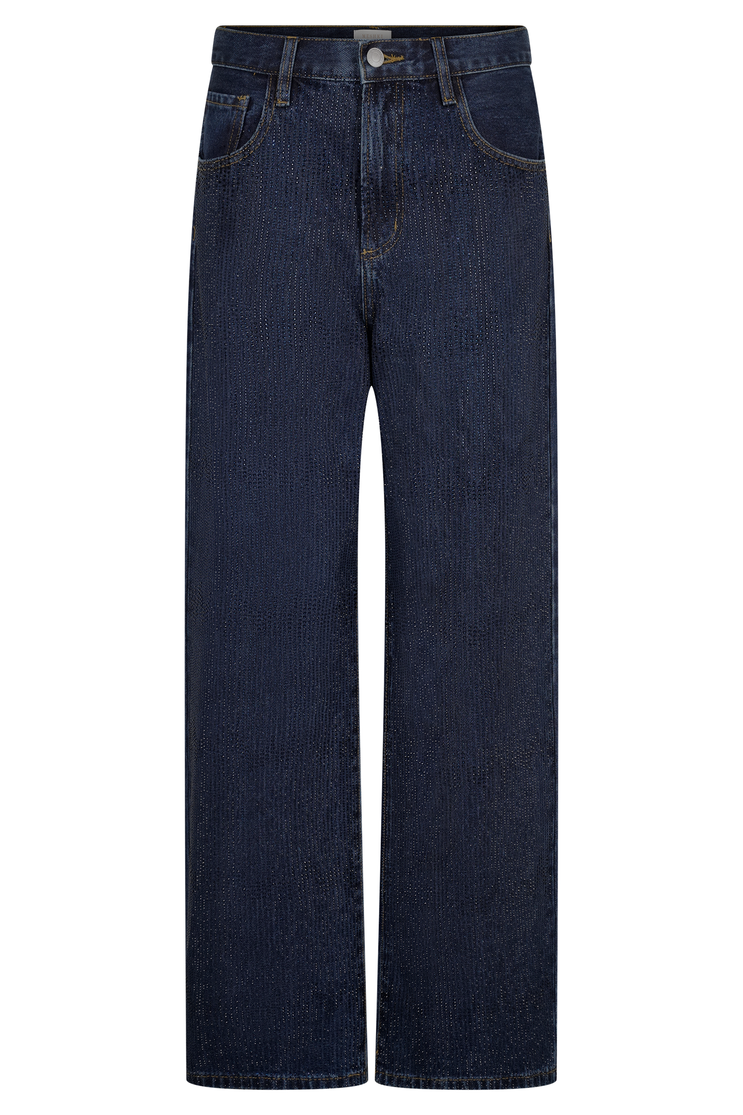 Laina Mid Rise Diamante Denim Jeans - Midnight Blue - Image 10