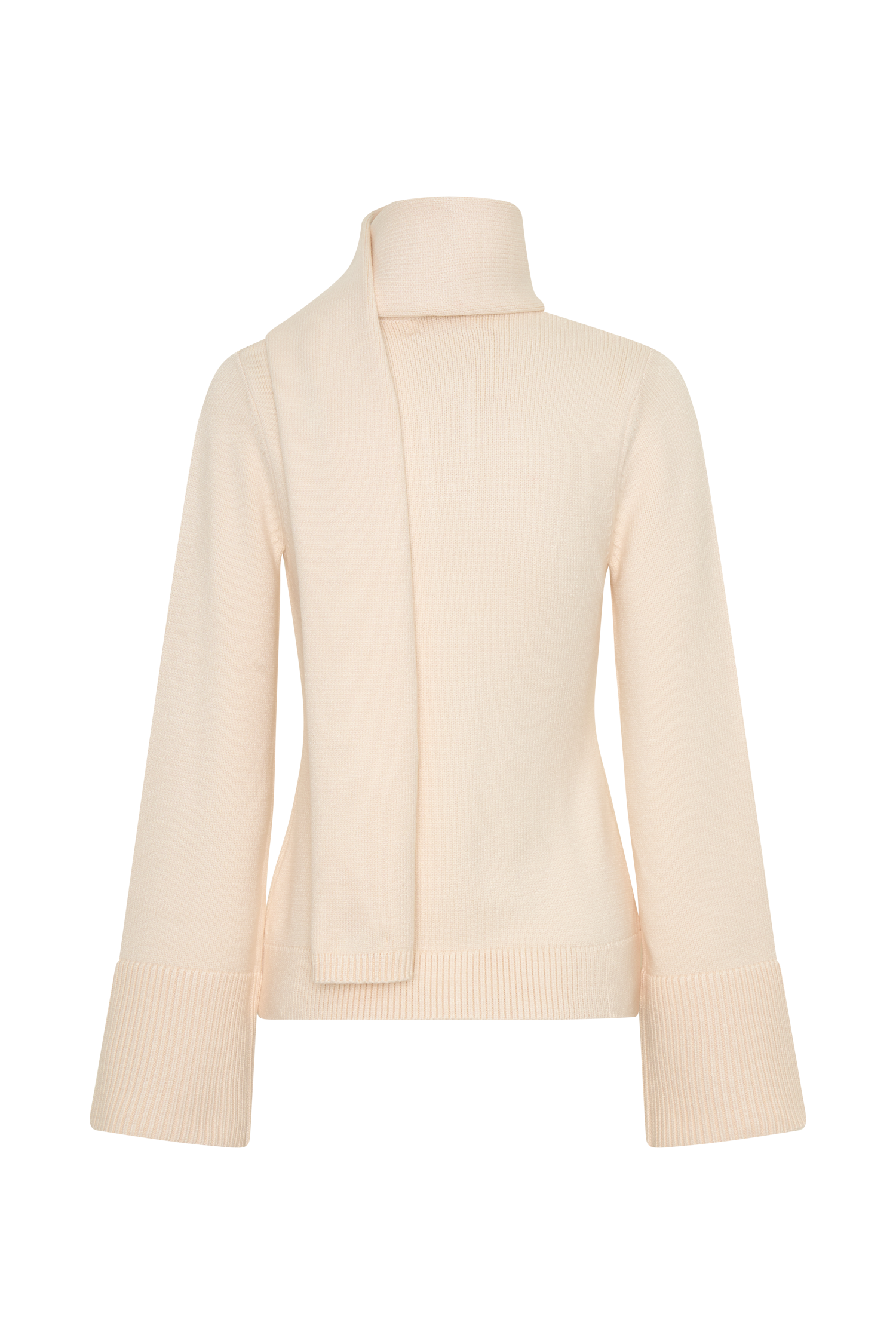 Lara Knit Cardigan With Scarf - Ivory - Image 8