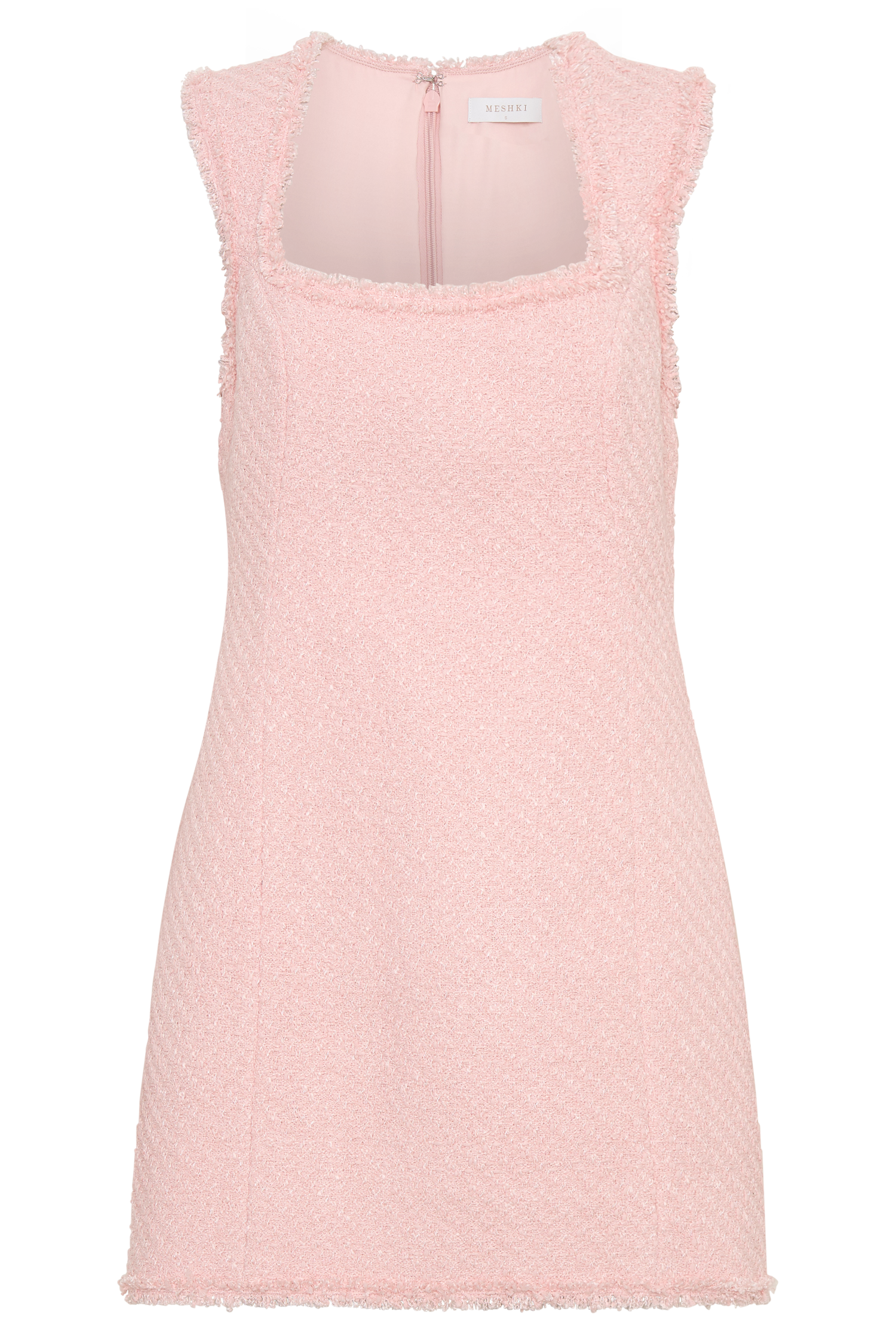 Lea Tweed Sleeveless Mini Dress - Baby Pink - Image 11