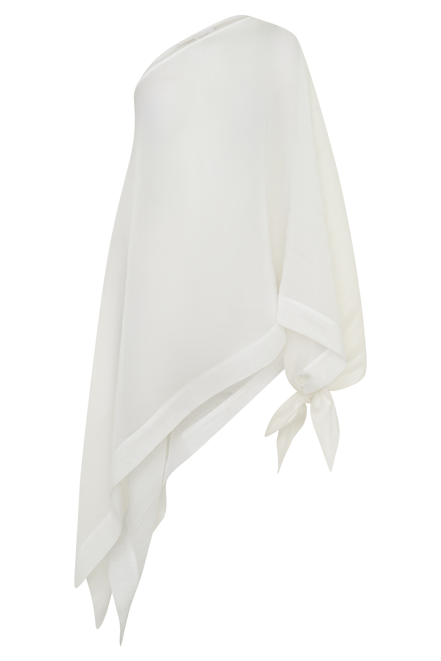 Leilani Sheer Draped Asymmetric Top - Ivory - Image 8