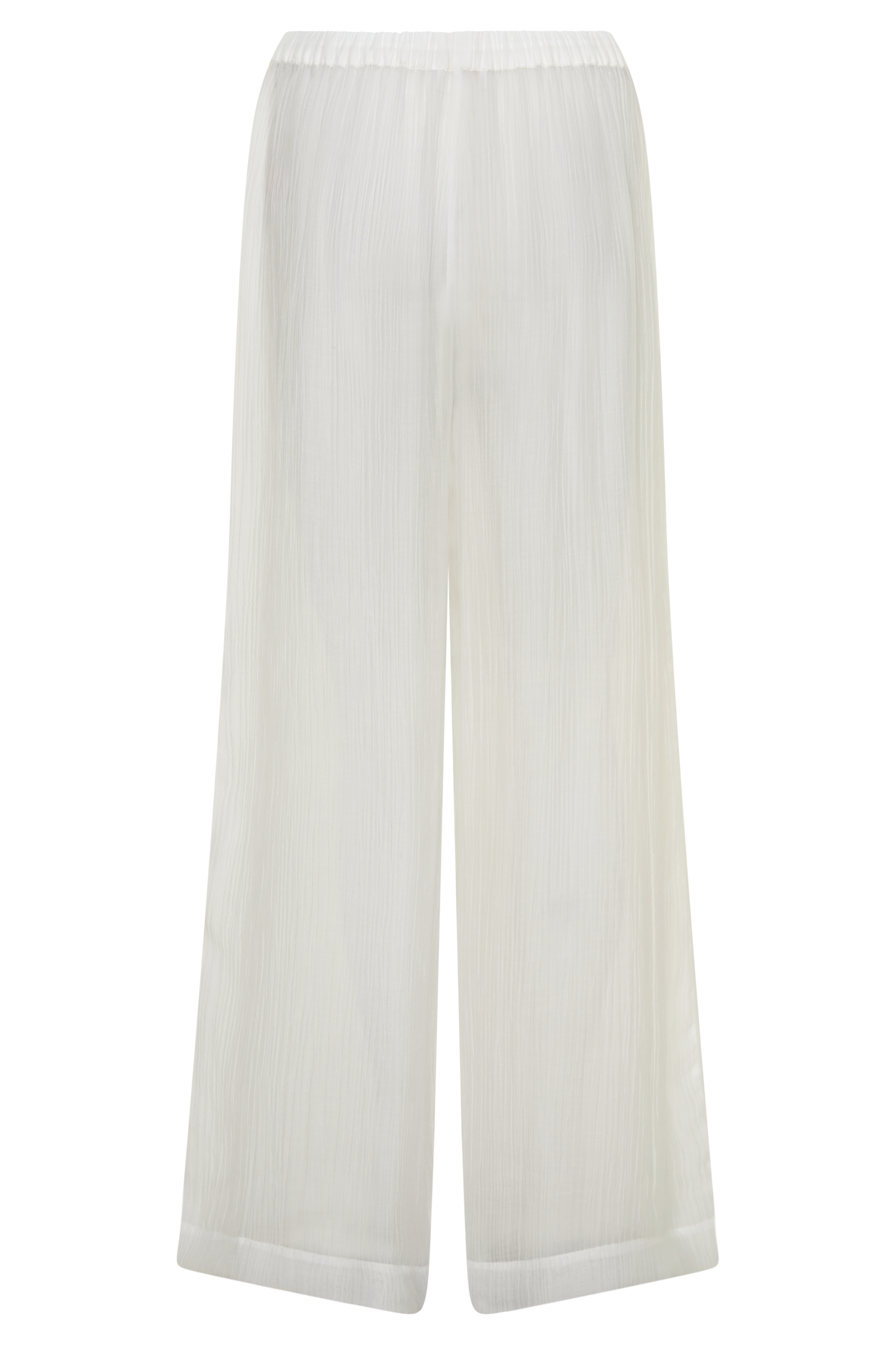 Leilani Sheer Drawstring Wide Leg Pants - Ivory - Image 8