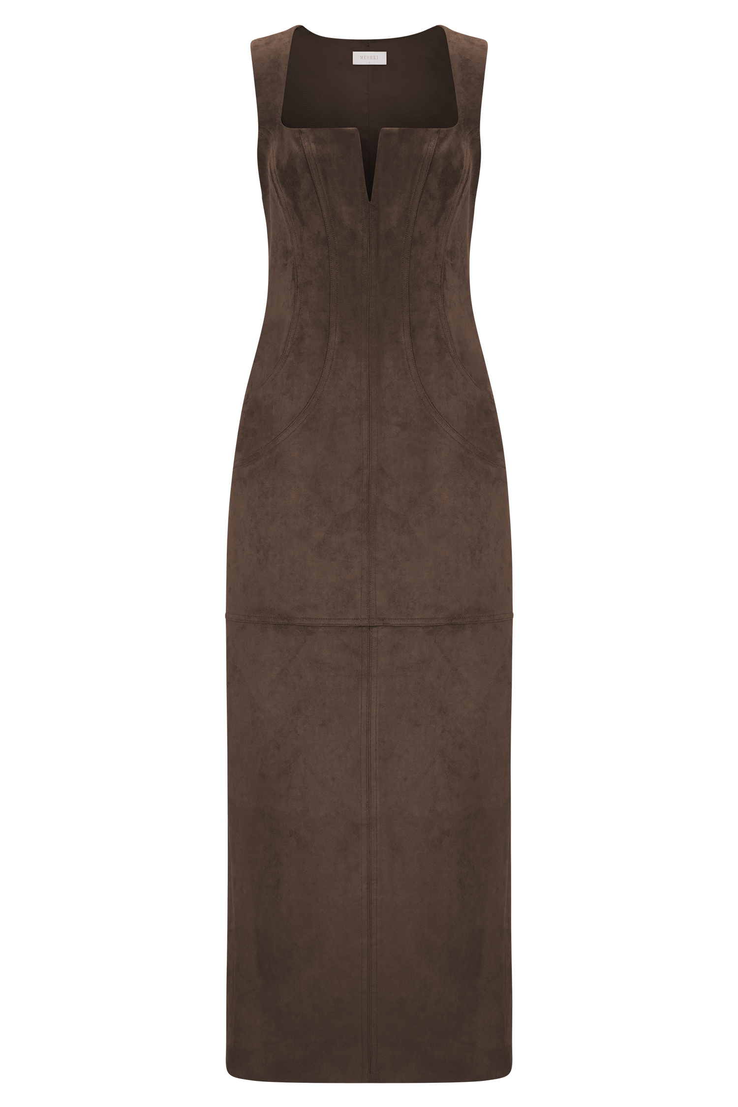 Liam Faux Suede Maxi Dress - Dark Chocolate - Image 9