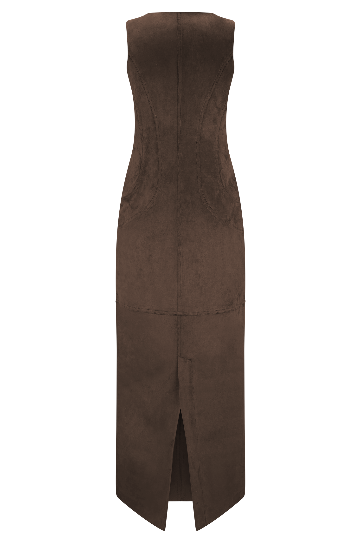 Liam Faux Suede Maxi Dress - Dark Chocolate - Image 8