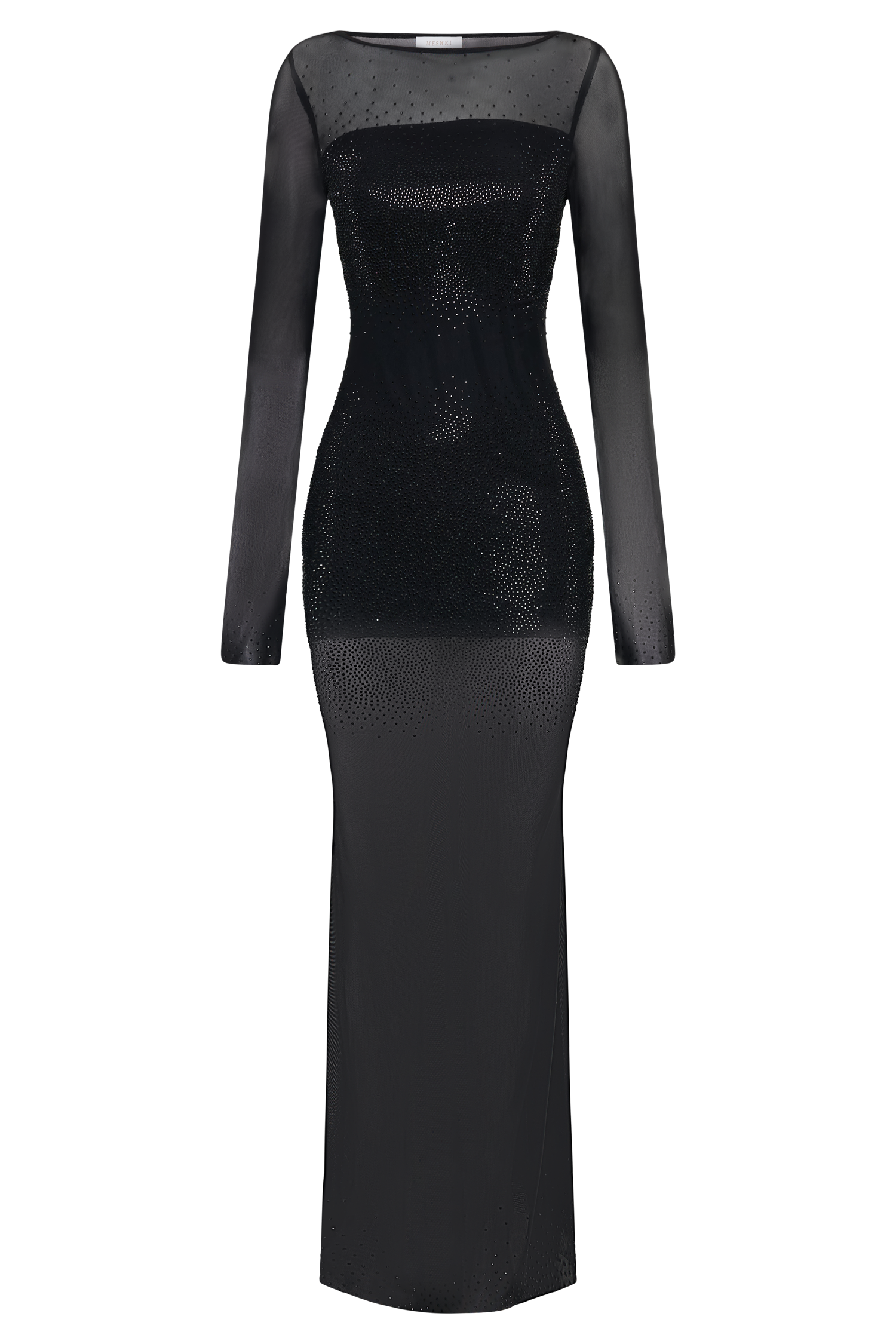 Lior Mesh Maxi Dress With Hotfix - Black - Image 10