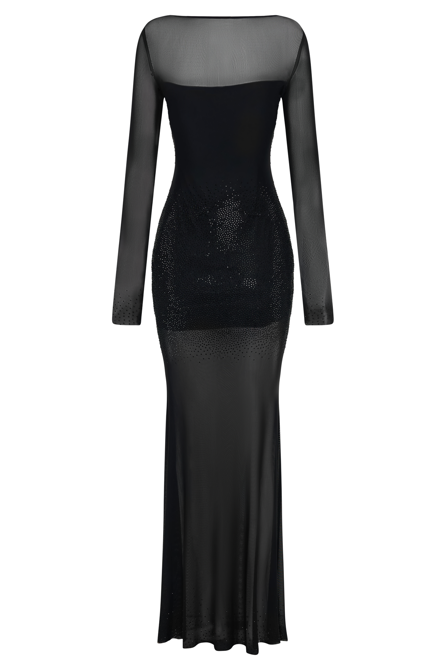 Lior Mesh Maxi Dress With Hotfix - Black - Image 9