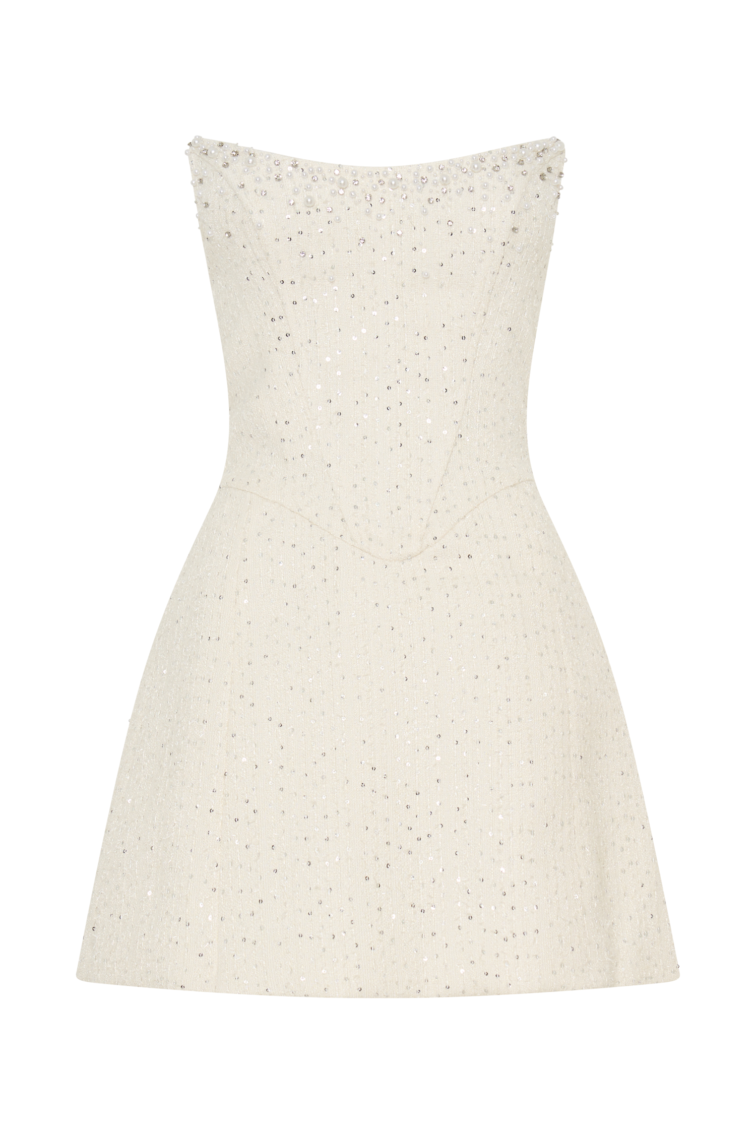 Lorrie Tweed Corset Mini Dress - White - Image 10
