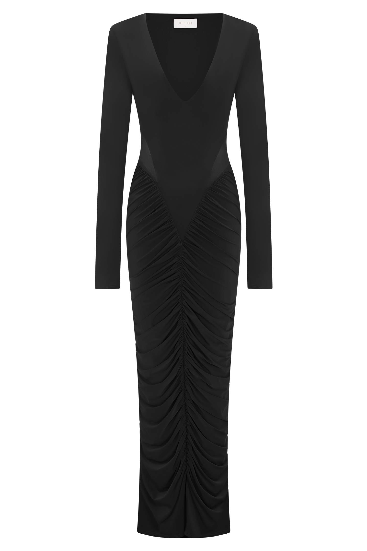 Louanne Slinky Long Sleeve Maxi Dress - Black - Image 7