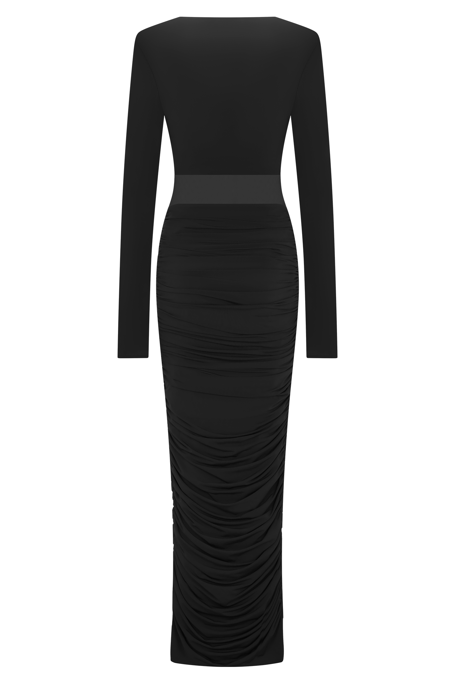 Louanne Slinky Long Sleeve Maxi Dress - Black - Image 6