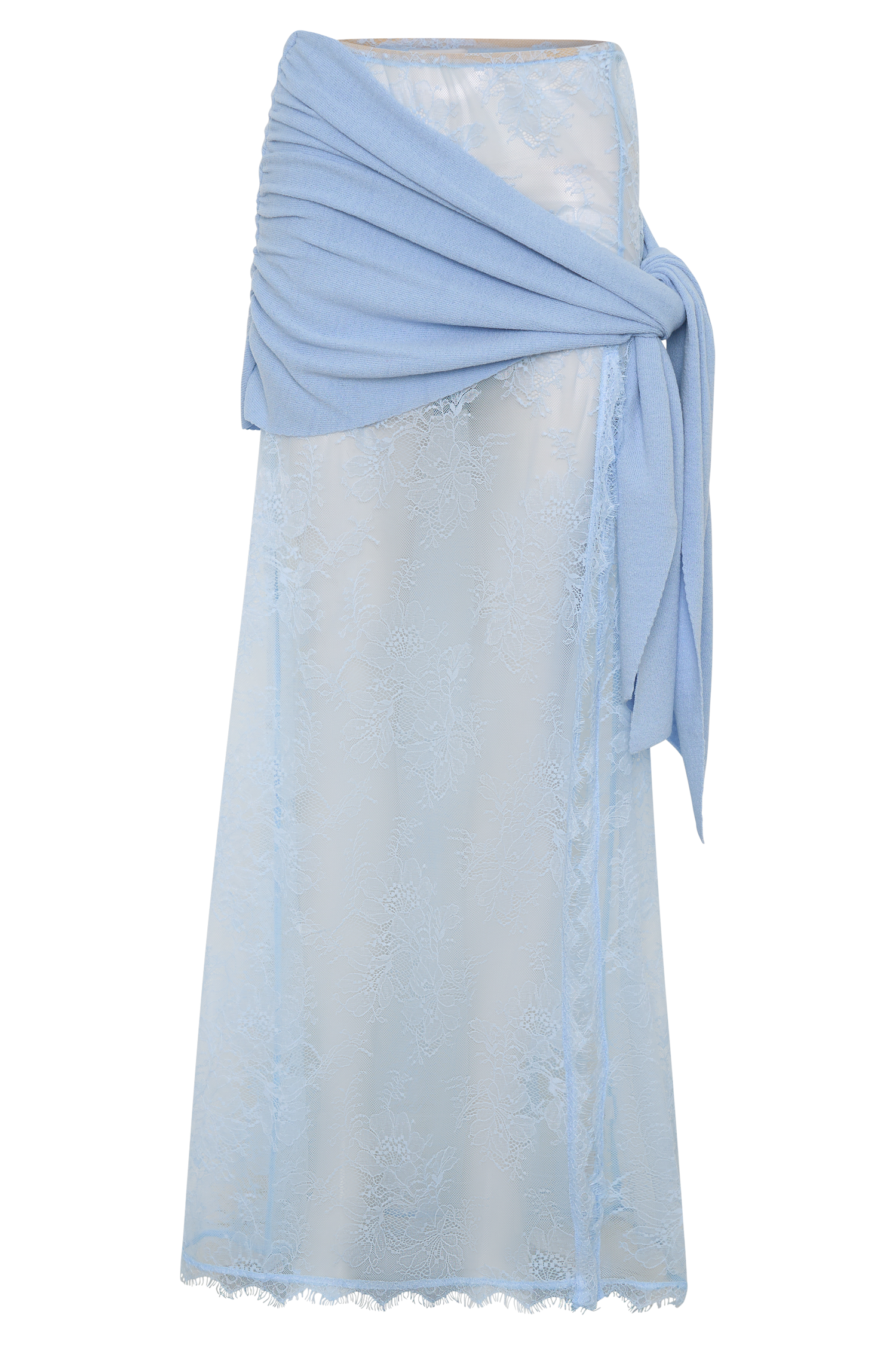 Lucy Lace And Knit Skirt - Cornflower Blue - Image 9
