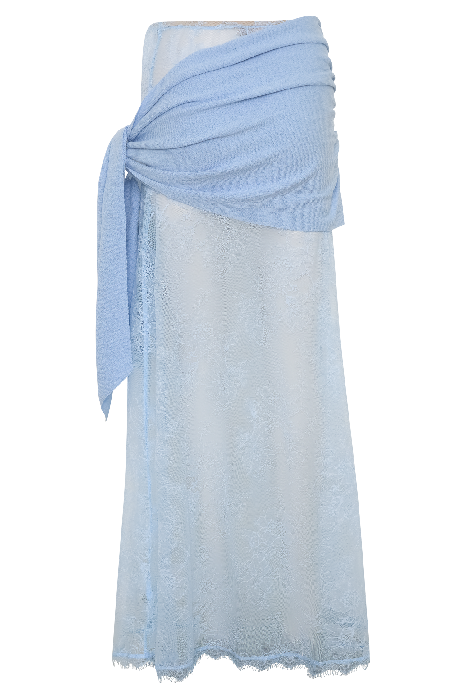 Lucy Lace And Knit Skirt - Cornflower Blue - Image 8