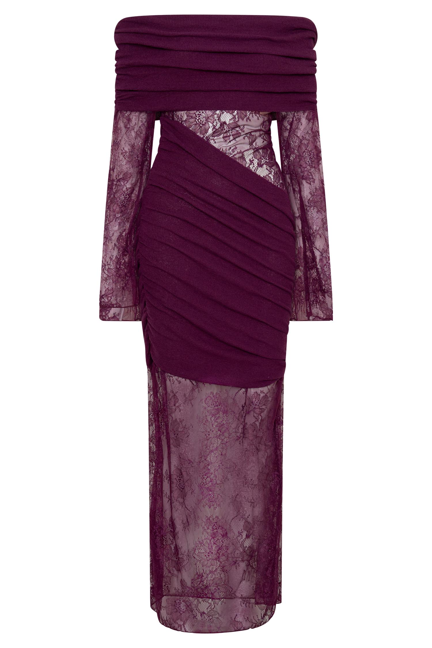 Luxie Lace Knit Maxi Dress - Plum - Image 7