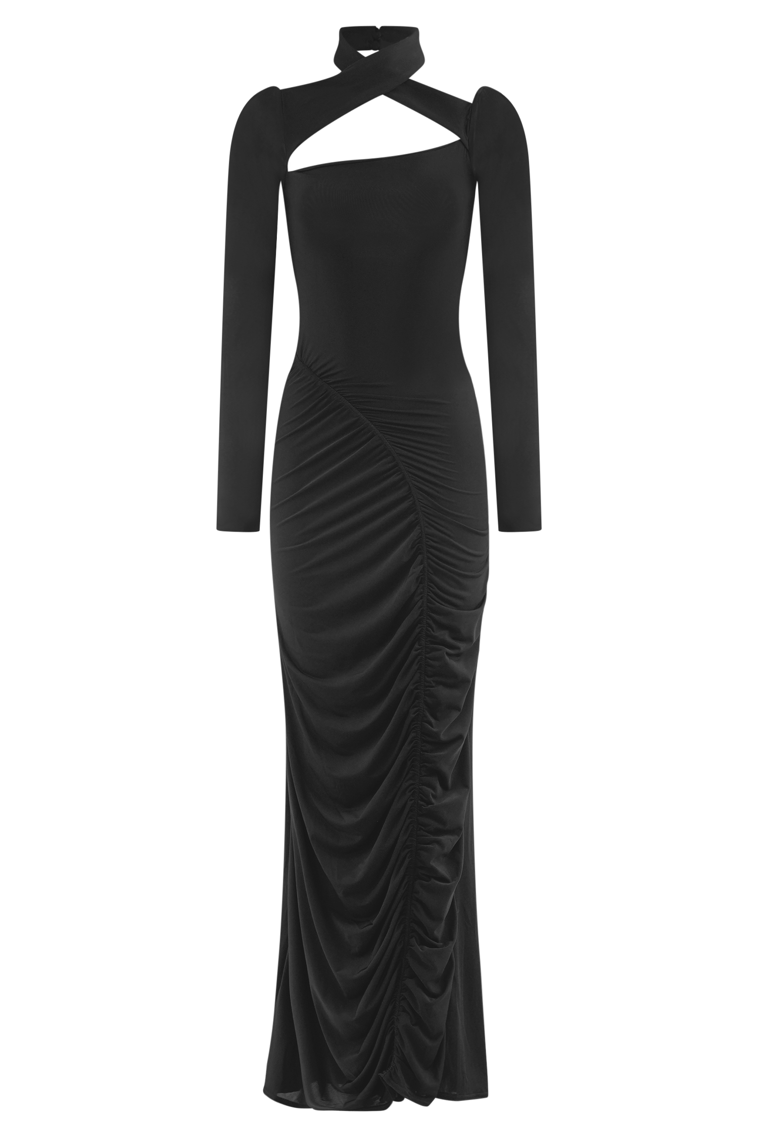 Lyndon Long Sleeve Slinky Maxi Dress - Black - Image 8