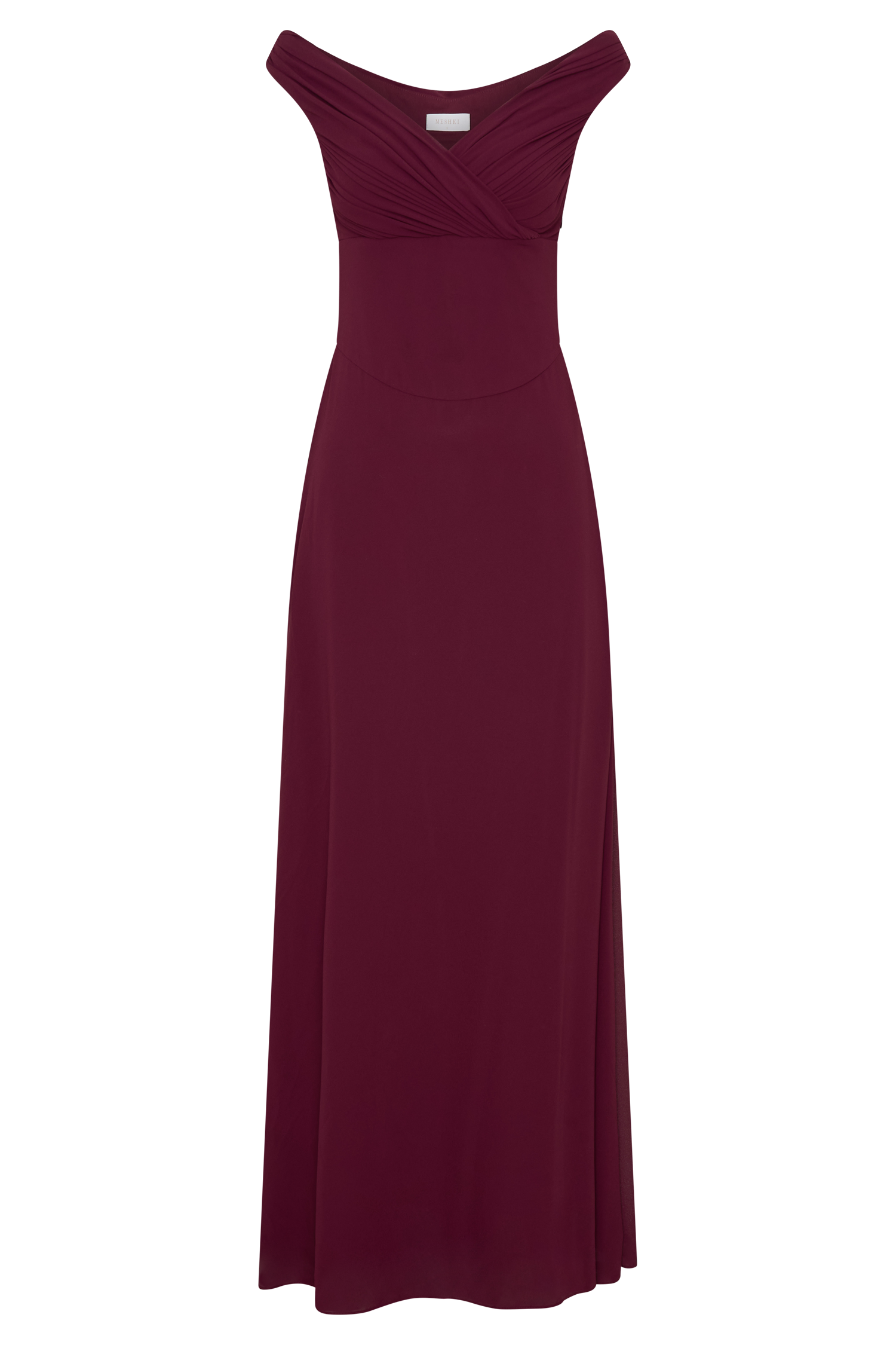 Mabel Off Shoulder Chiffon Maxi Dress - Merlot - Image 7