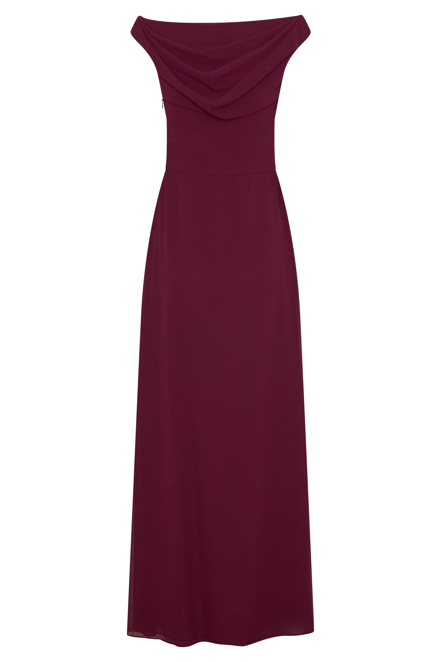 Mabel Off Shoulder Chiffon Maxi Dress - Merlot - Image 6