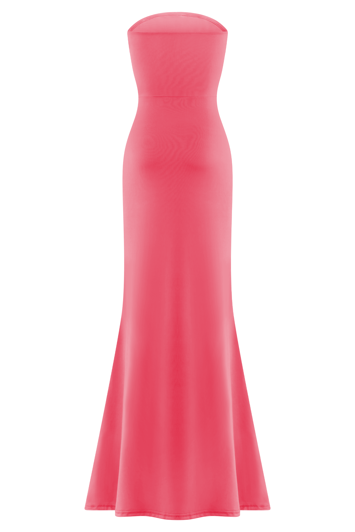 Madison Strapless Slinky Maxi Dress - Coral - Image 6