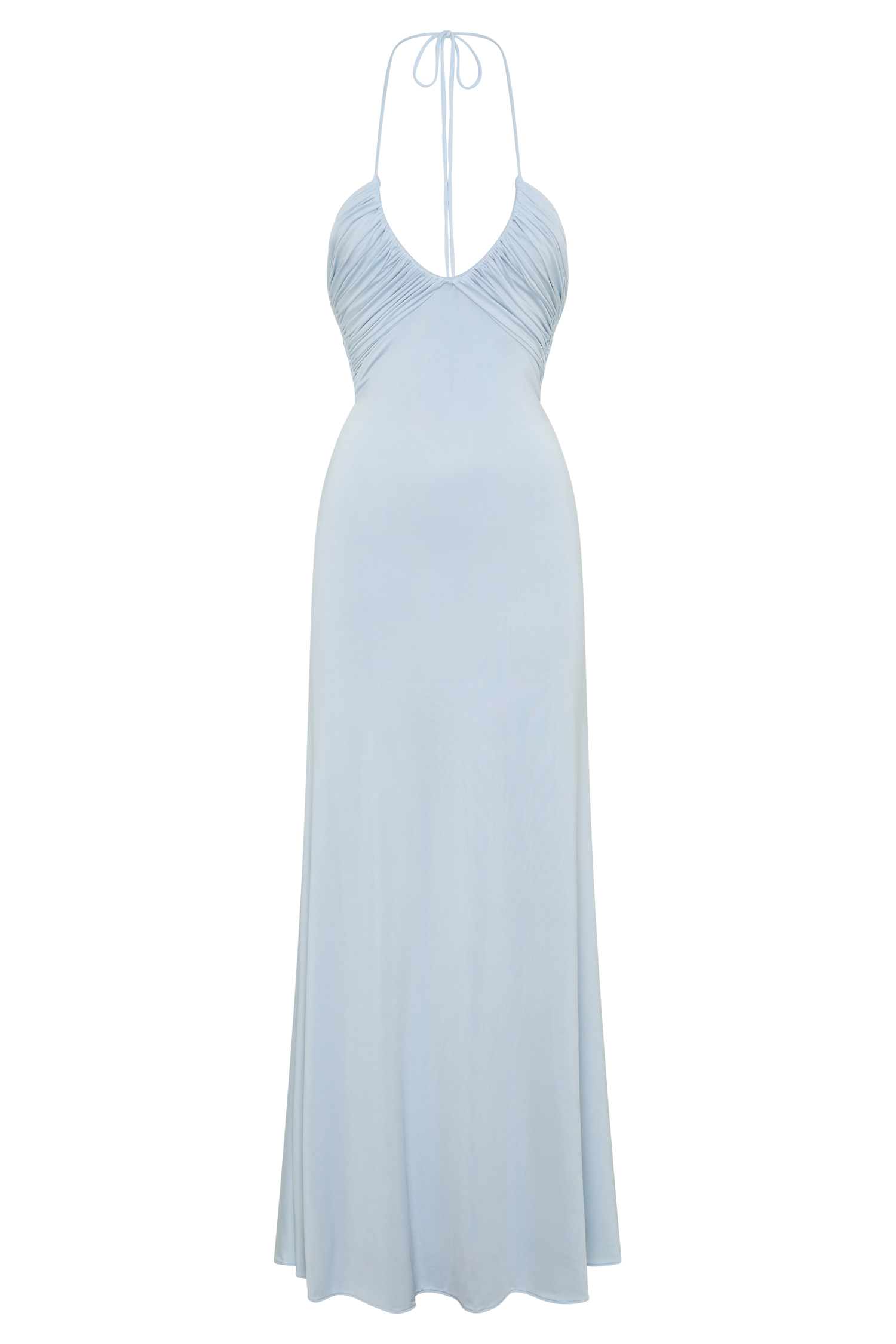 Maely Gathered Slinky Maxi Dress - Pale Blue - Image 9