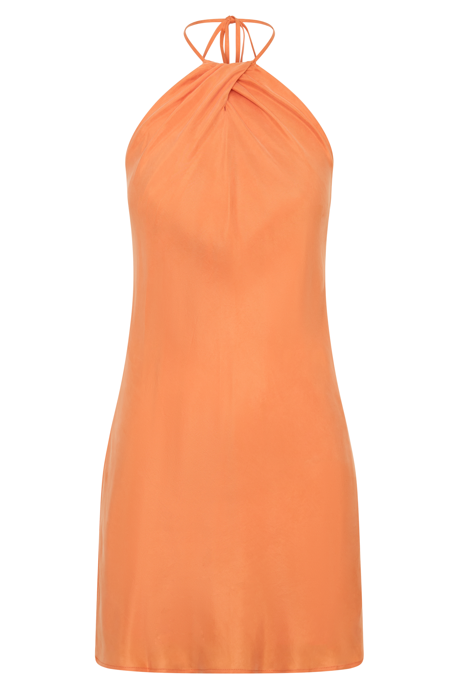 Maggie Cupro Halter Mini Dress - Orange - Image 7