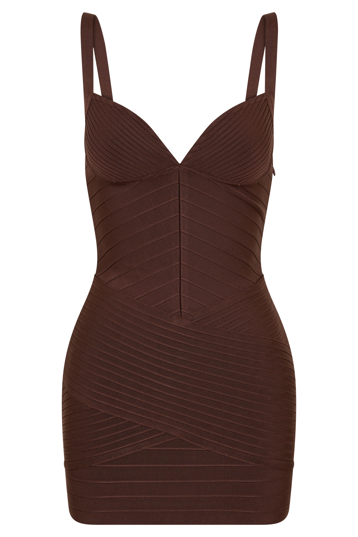 Maison Bandage Knit Mini Dress - Chocolate - Image 7