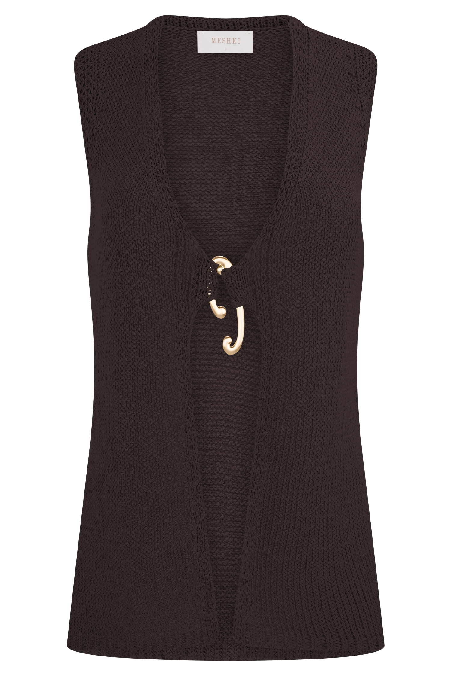 Malani Knit Top With Hardware - Chocolate - Image 7