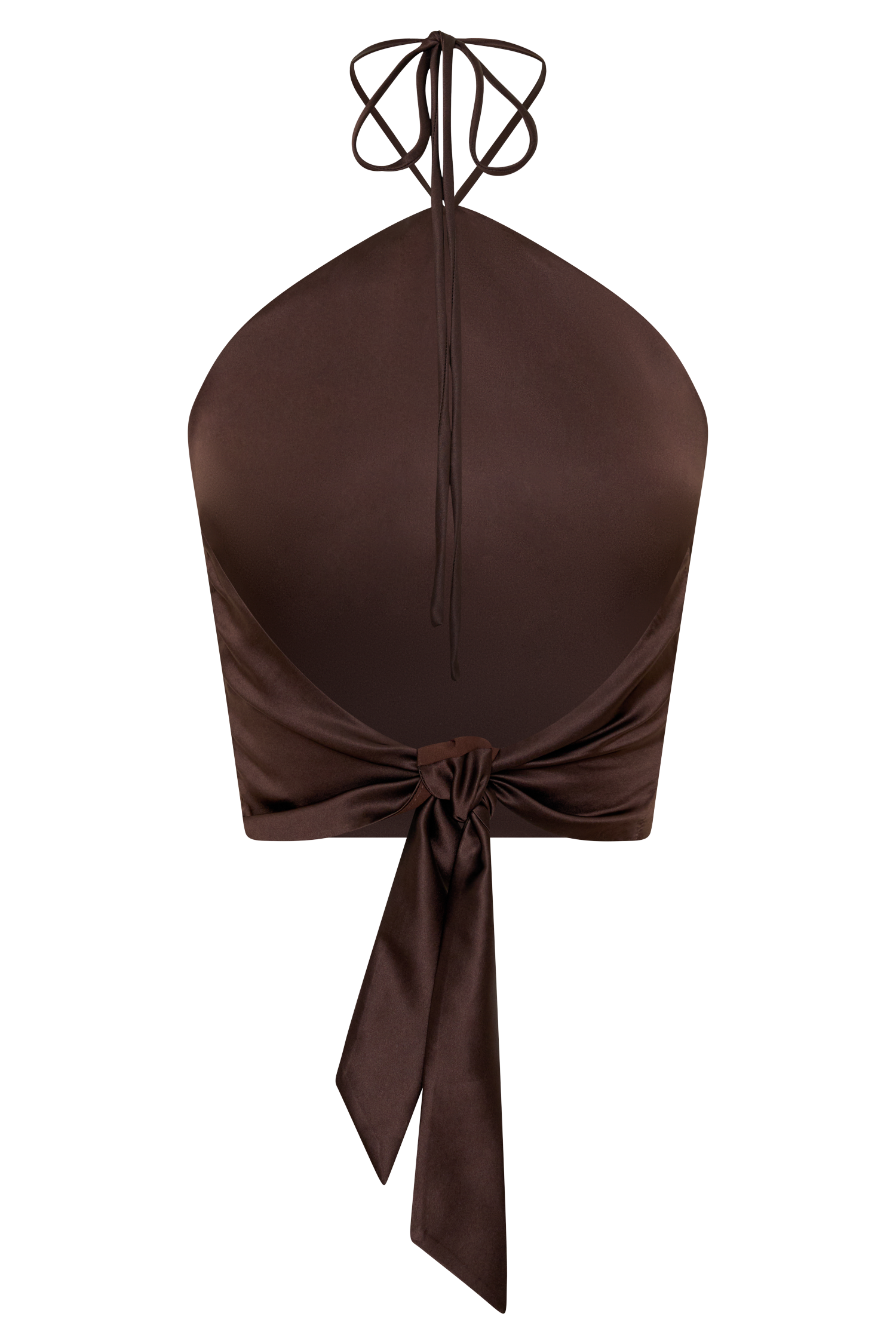 Mariana Halter Silk Blend Sleeveless Top - Dark Chocolate - Image 7