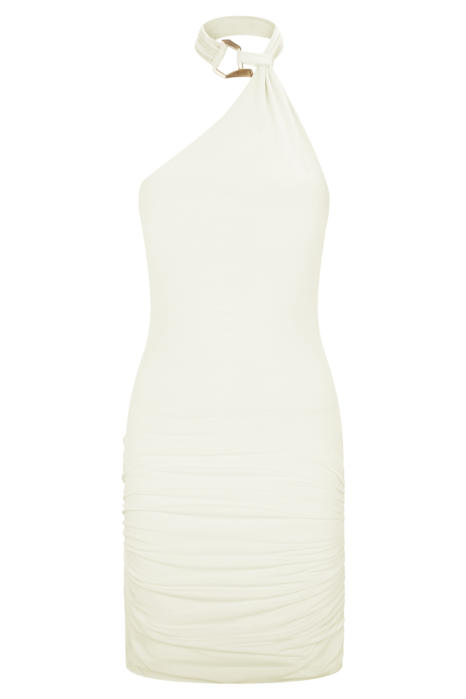 Mariposa Slinky Halter Mini Dress - Ivory - Image 9