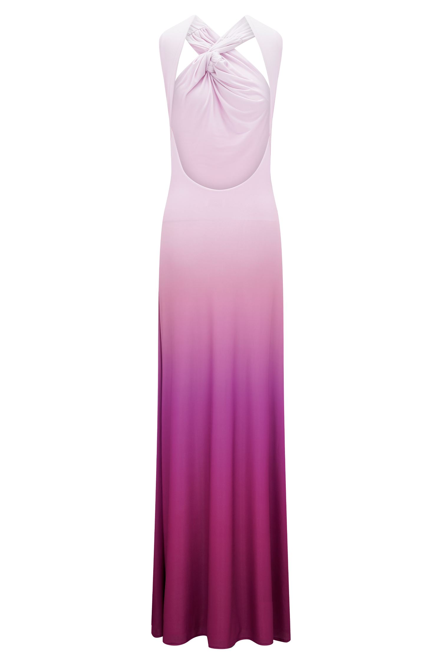 Marlee Asymmetrical Slinky Maxi Dress - Ombre Pink - Image 6