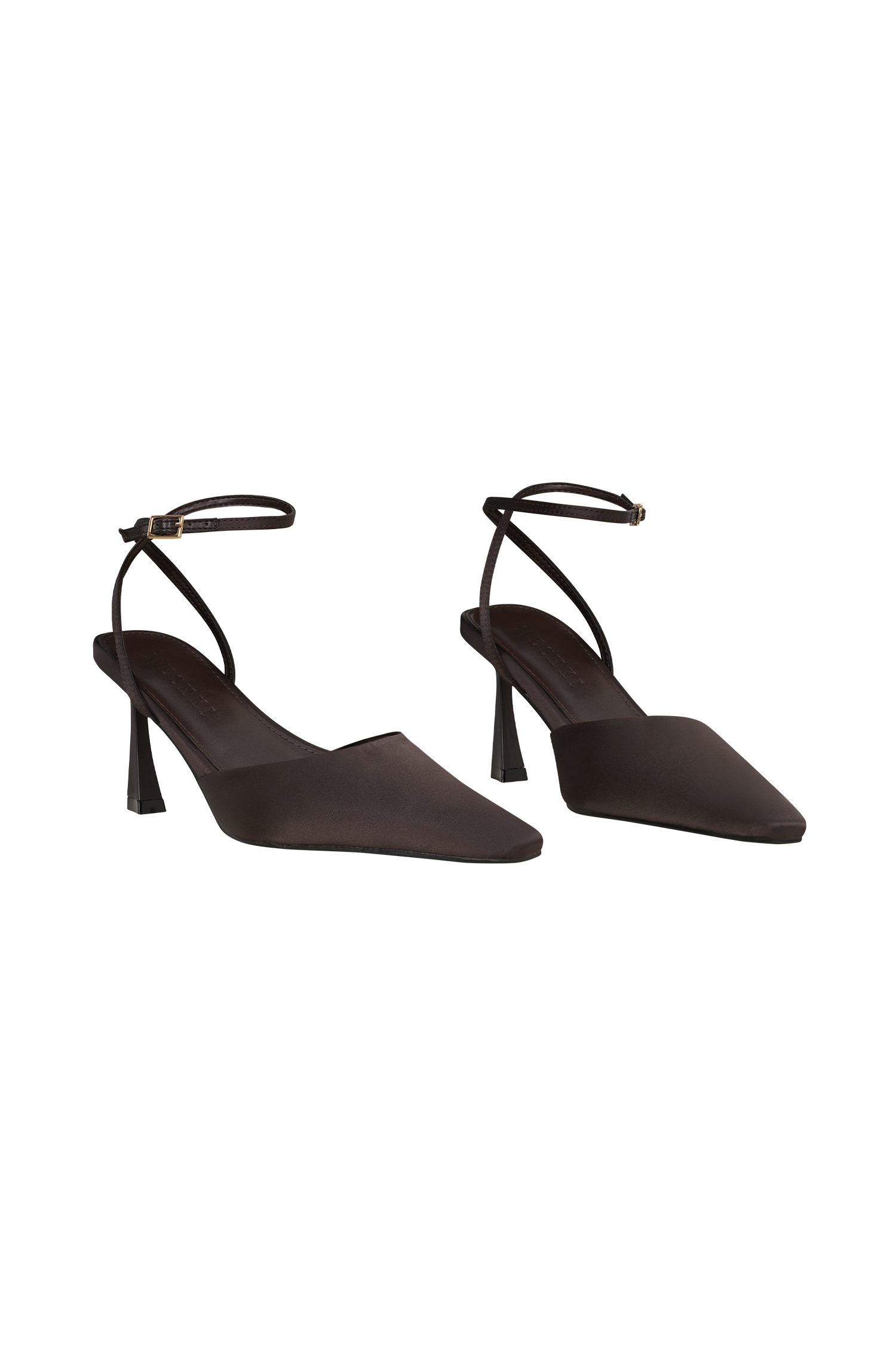 Marley Satin Pointed Heel - Chocolate - Image 3