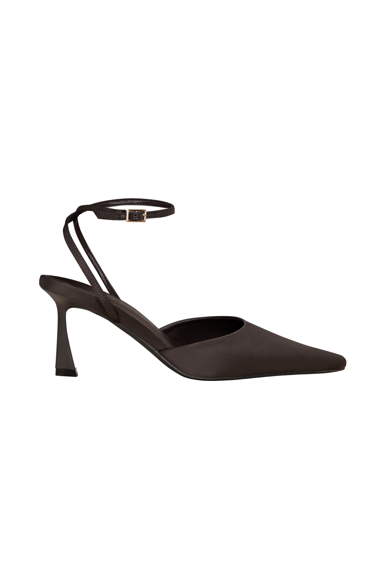 Marley Satin Pointed Heel - Chocolate - Image 2