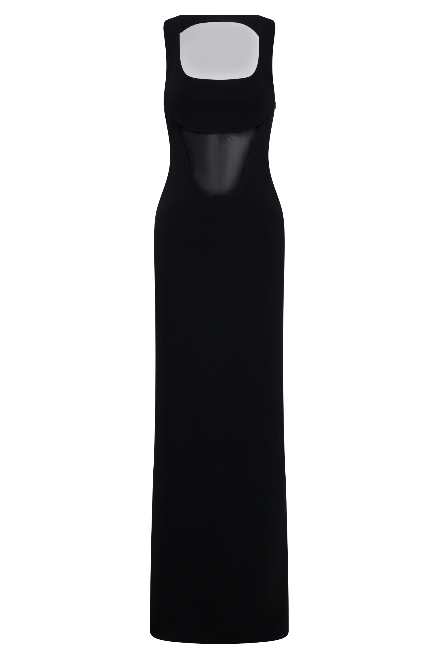 Marlon Crepe And Mesh Maxi Dress - Black - Image 9