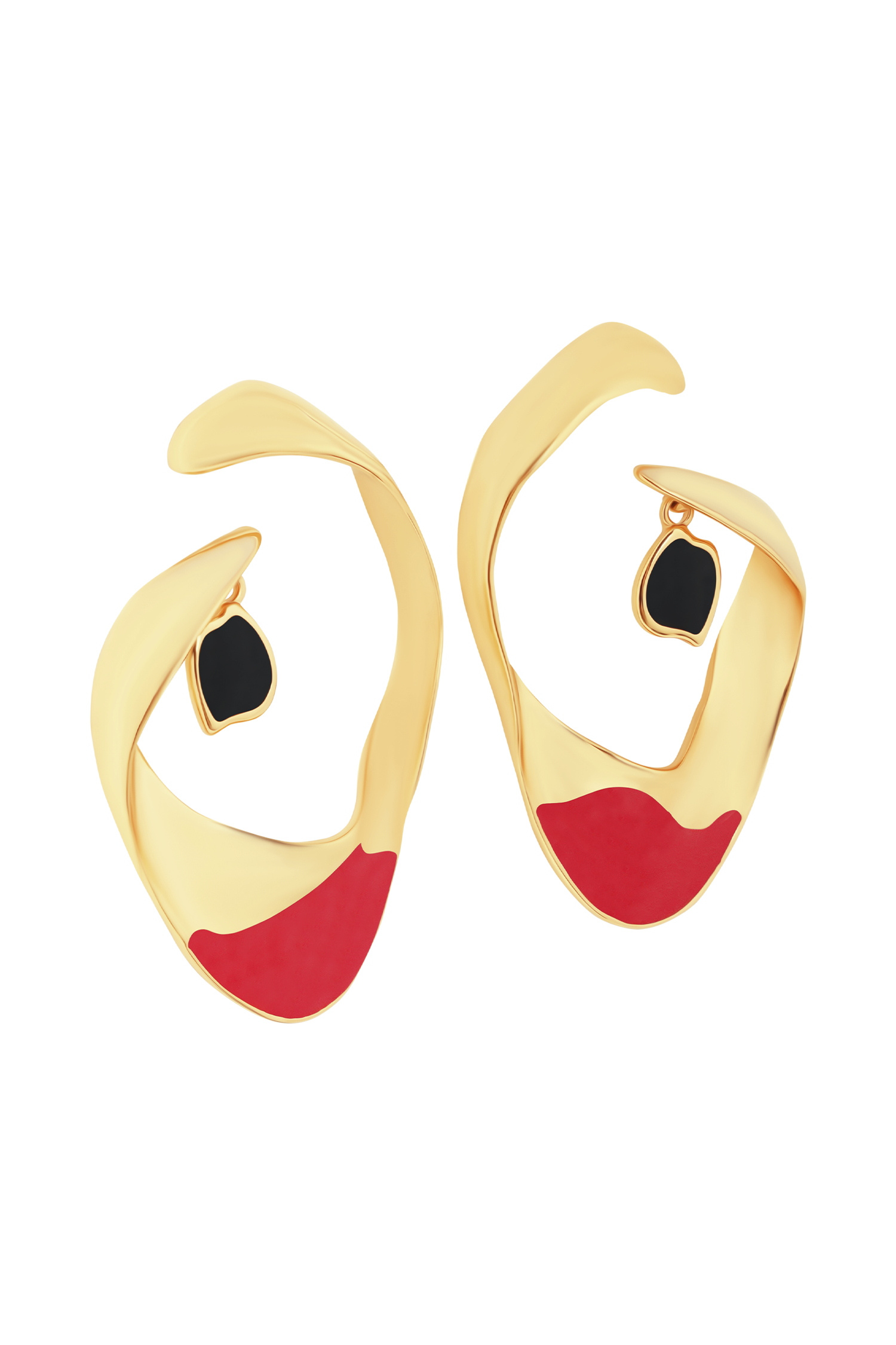 Marna Large Hoop Earrings With Stones - Gold - Image 5