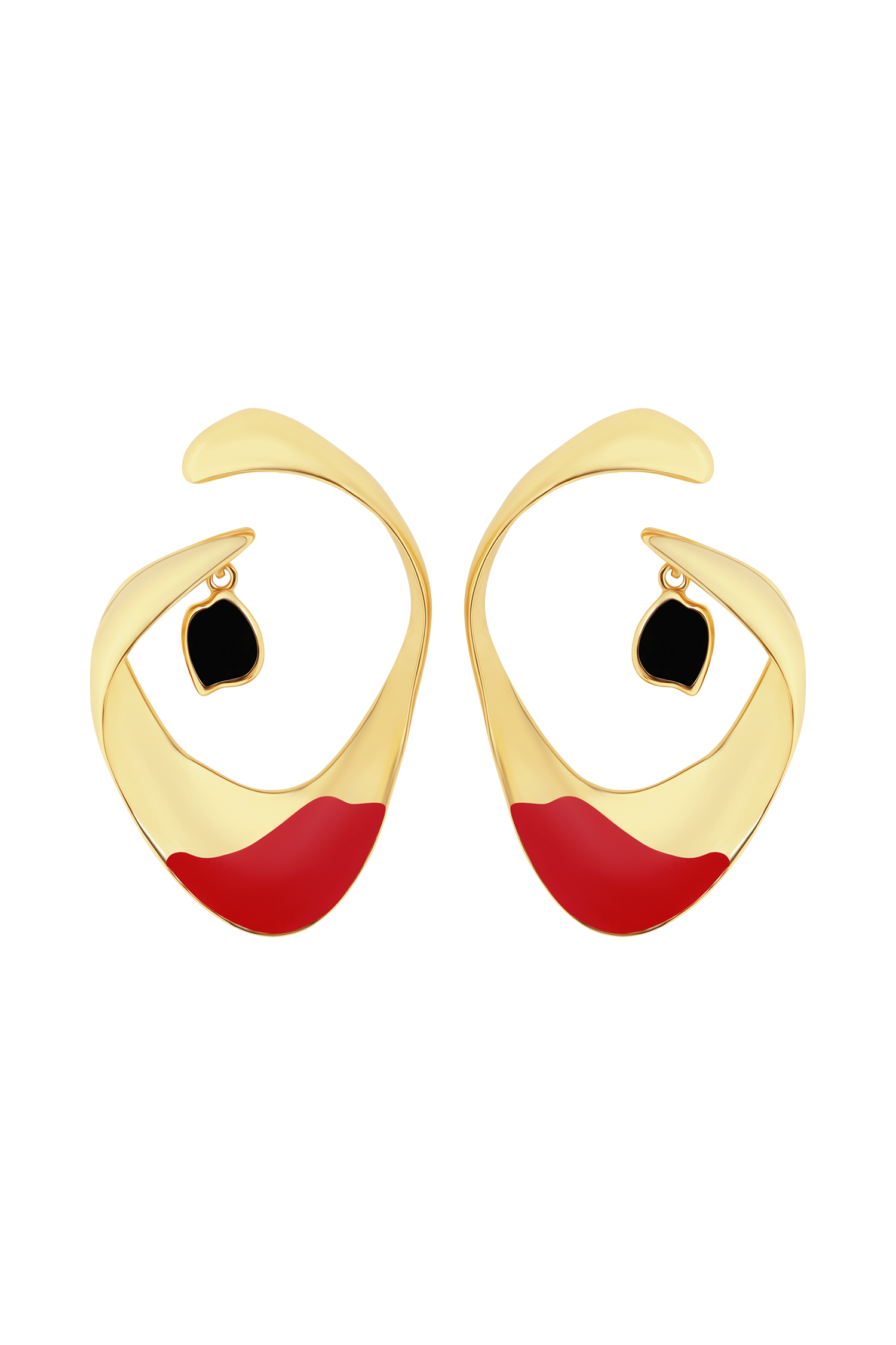 Marna Large Hoop Earrings With Stones - Gold - Image 6