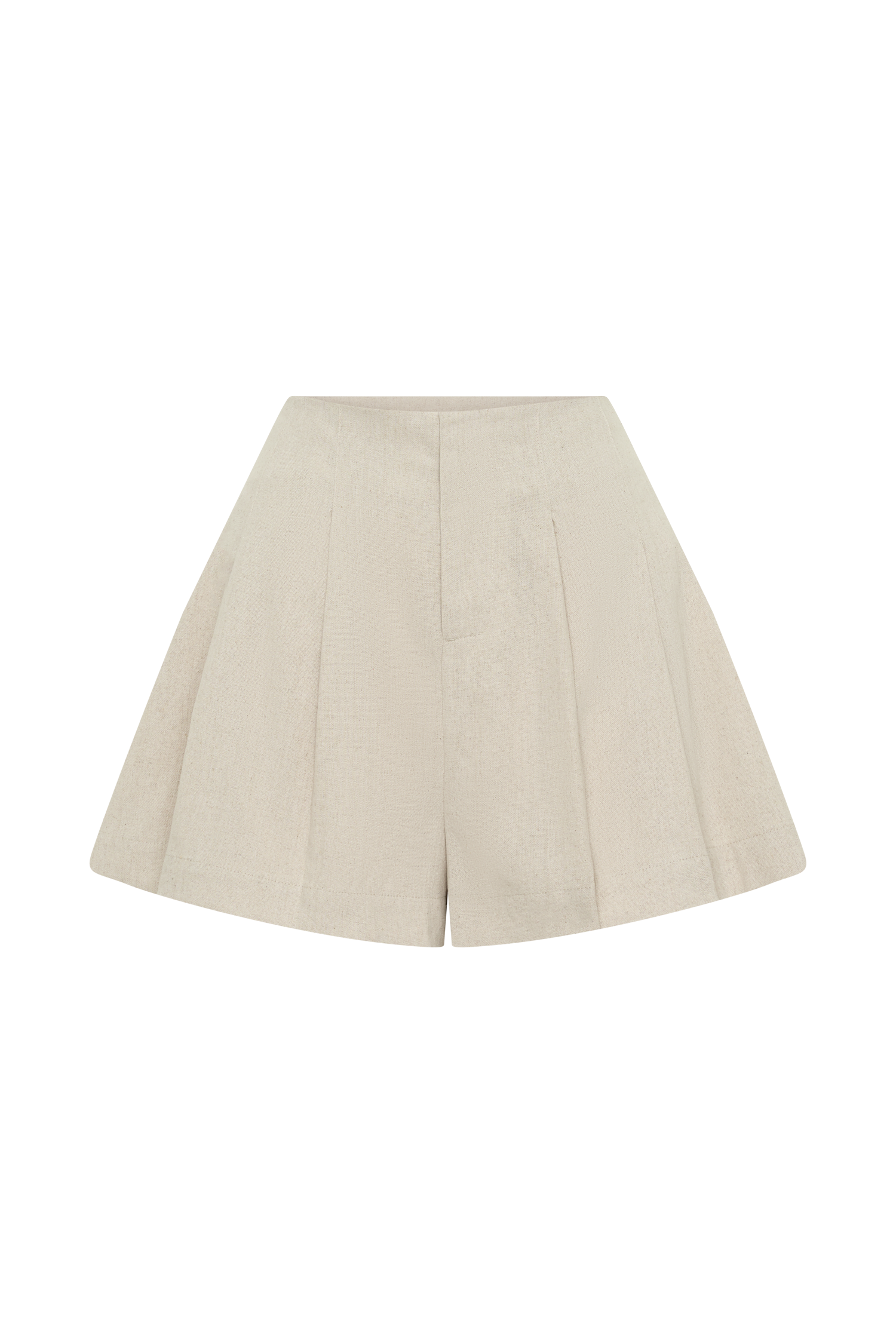 Martine Pleated Linen Short - Natural - Image 9