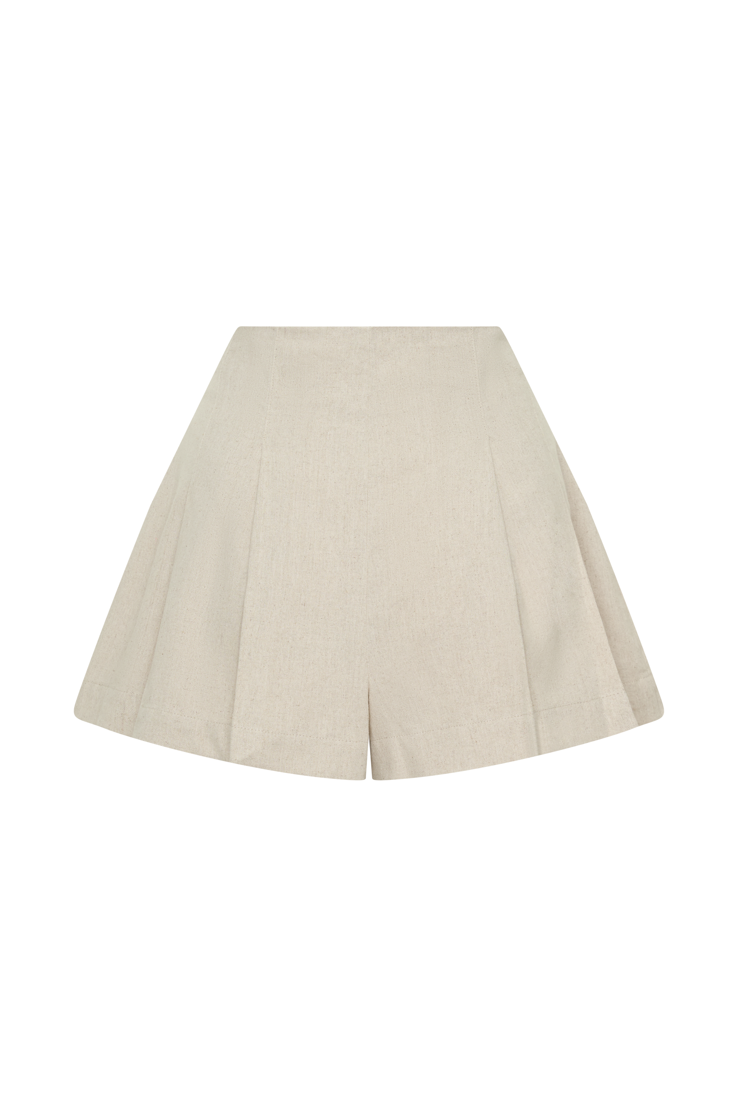 Martine Pleated Linen Short - Natural - Image 8