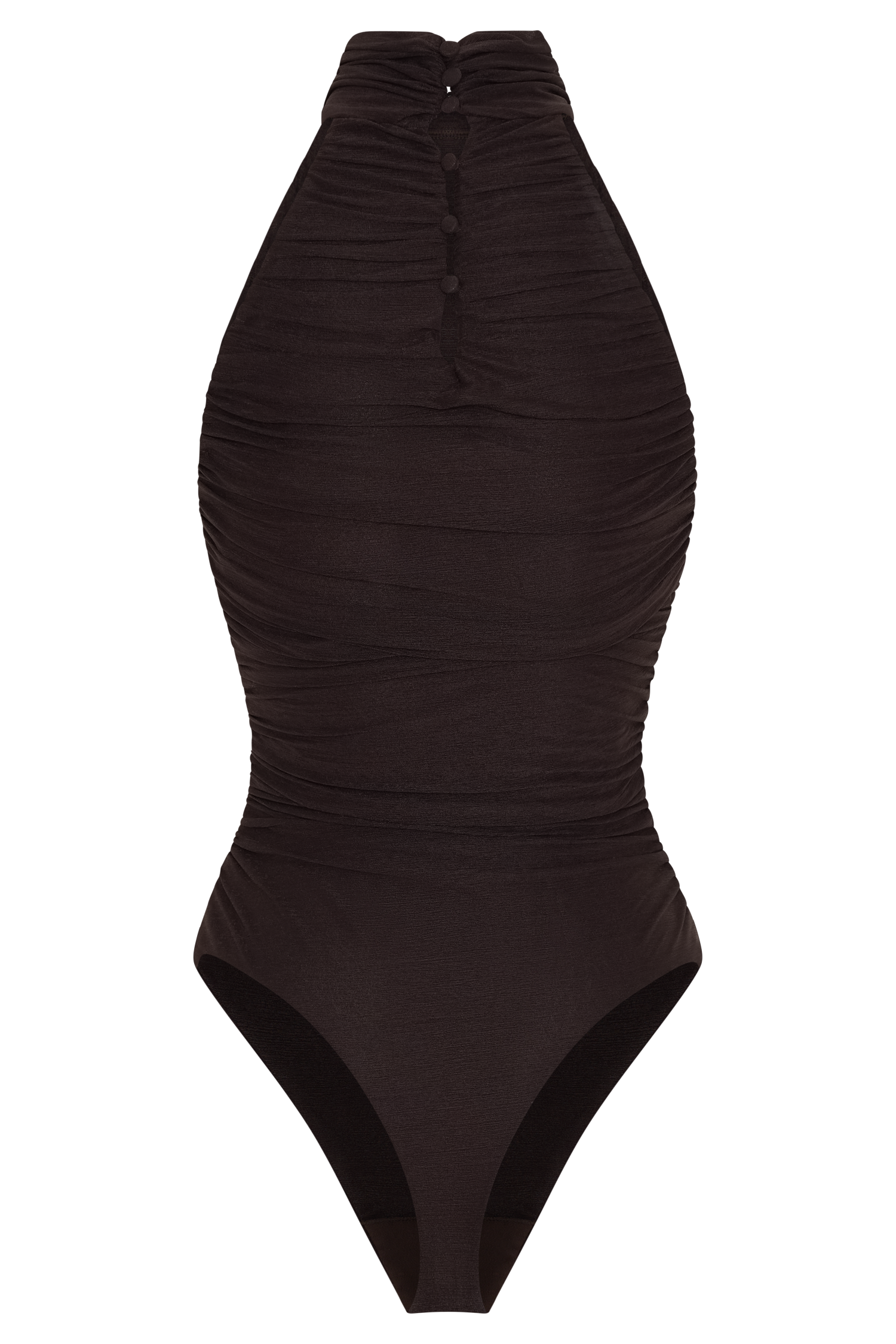 Matilda Ruched Mesh Bodysuit - Chocolate - Image 8