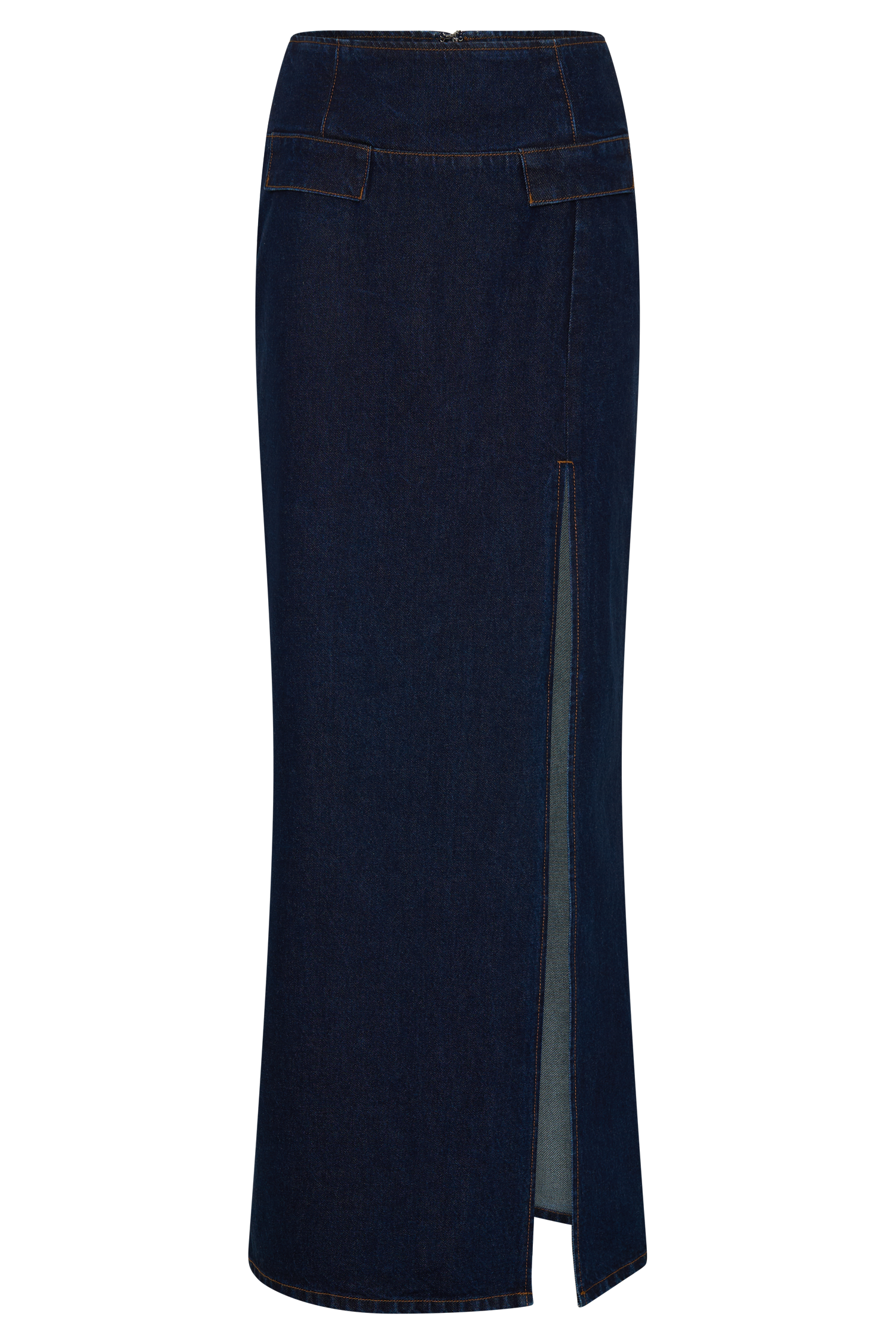 Maylena High Rise Denim Maxi Skirt - Indigo Blue - Image 10