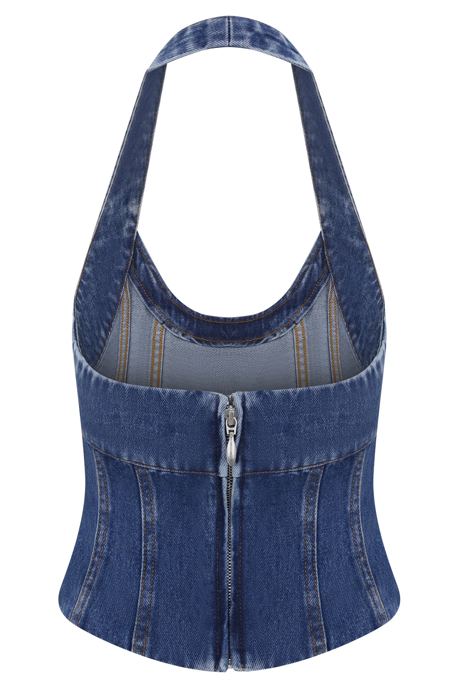 Meadow Denim Corset Halter Top - Dark Blue - Image 9
